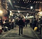 Exmouth market Clerkenwell by night 